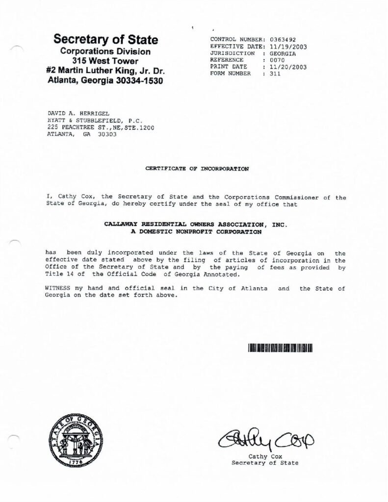 thumbnail of CROA Articles of Incorporation