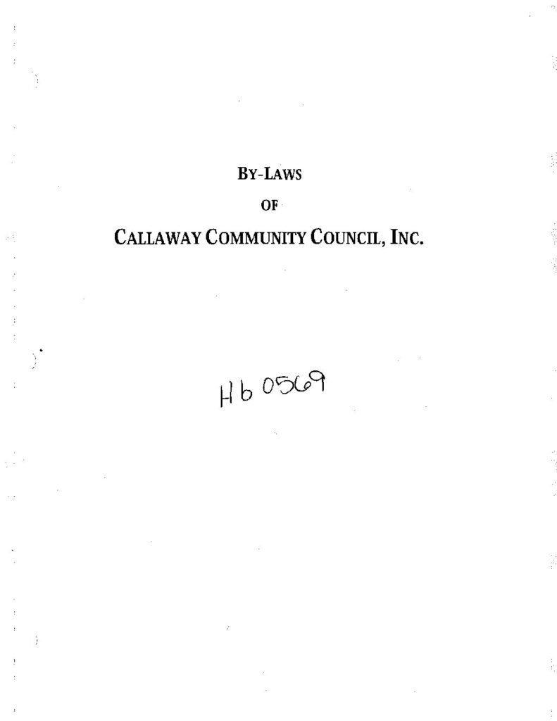 thumbnail of Callaway Community Council Bylaws